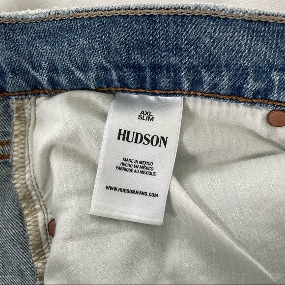 NWT‎ Hudson Axl Mens Jeans Ripped Skinny Fit Jeans Silence Size 31 - Picture 6 of 7